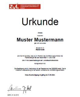 ZVL-Urkunde