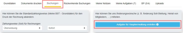 Aufgabe für Hauptverwaltung erstellen 2024