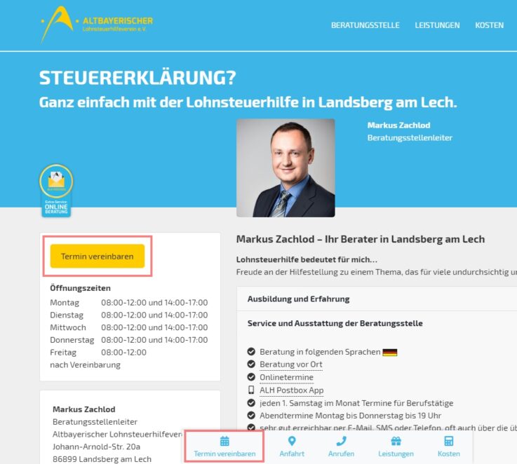 Termin vereinbaren